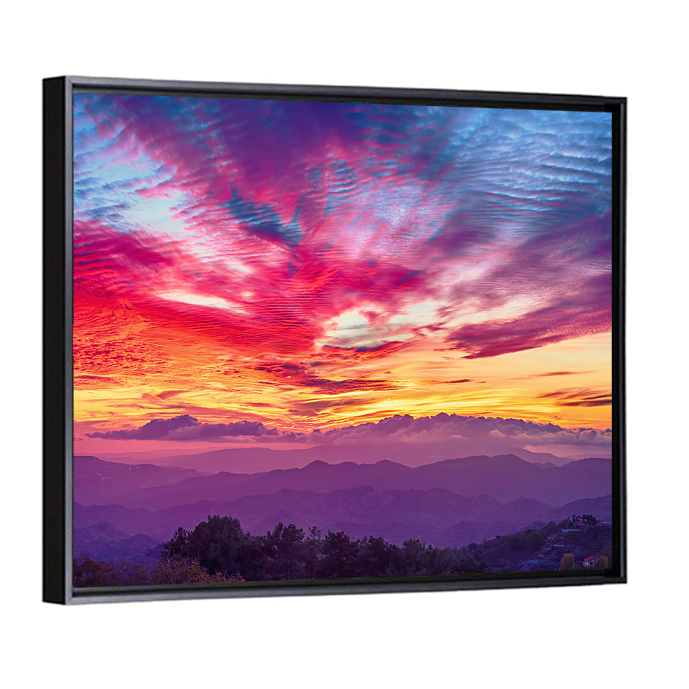 Golden Dusk Cloud Mountains Wall Art