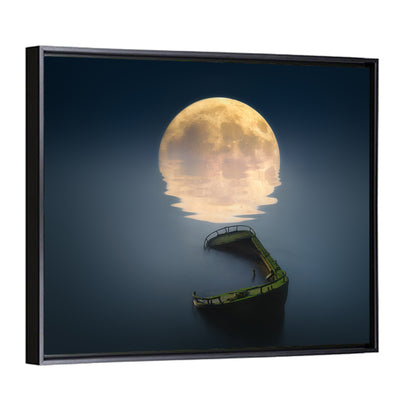 Moonlit Shipwreck Reflection Wall Art