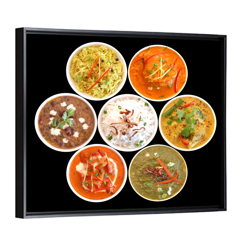 Six Indian Curry Bowls Wall Art