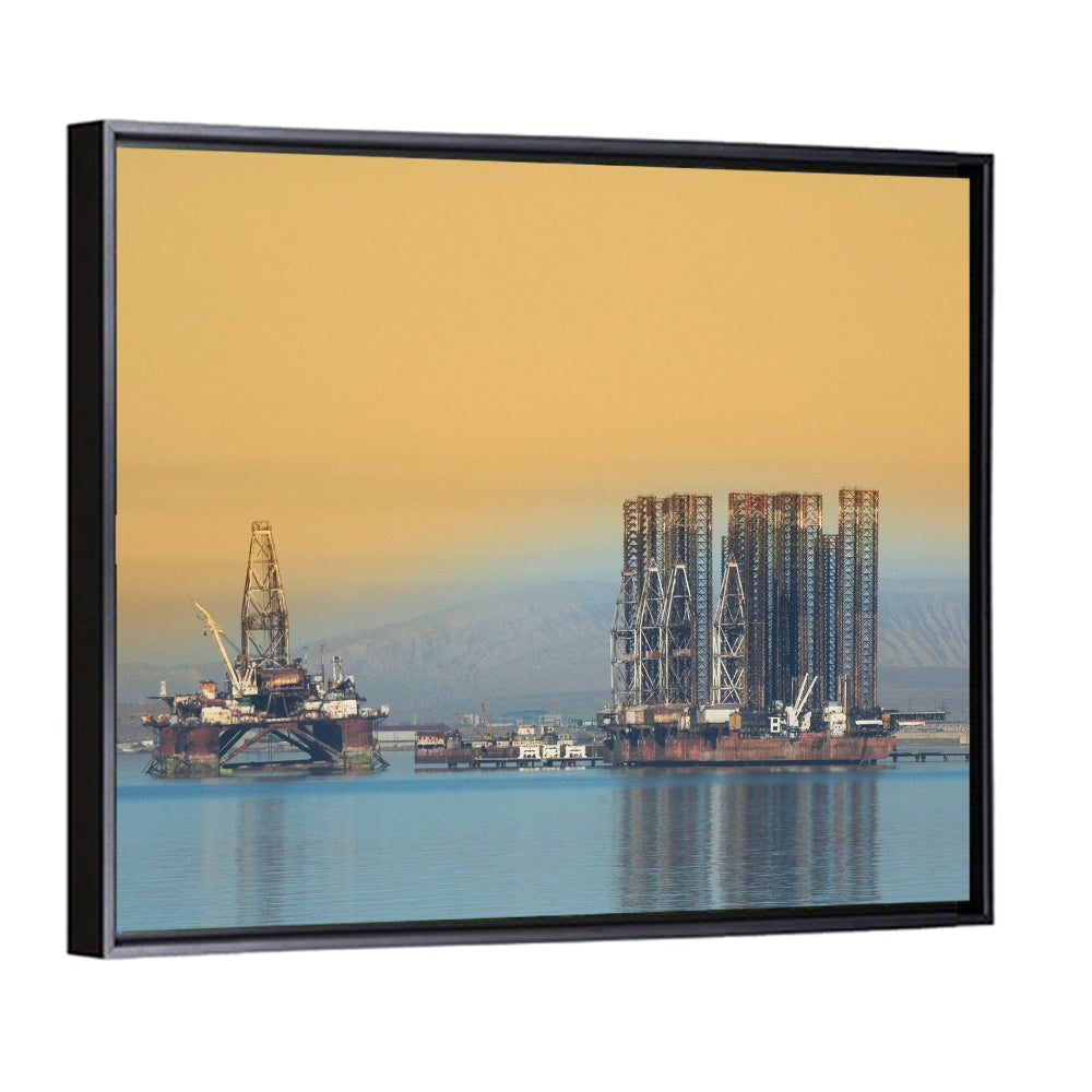 Baku Oil Rigs at Dusk Wall Art
