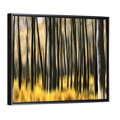 Golden Abstract Forest Wall Art
