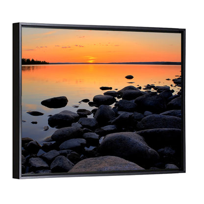 Rocky Lake Sunset Wall Art