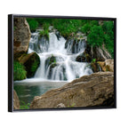 Moss Covered Rocky Waterfall Wall Art