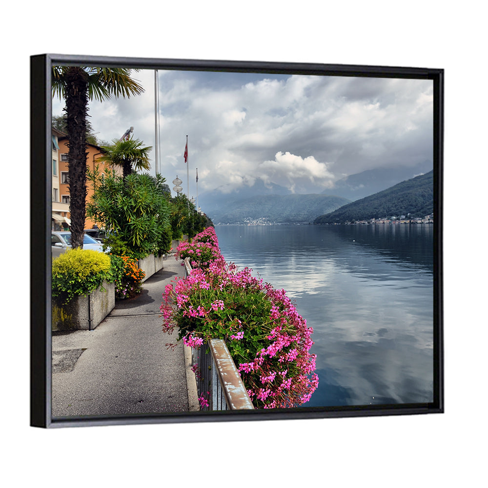 Lake Lugano Floral Walkway Wall Art