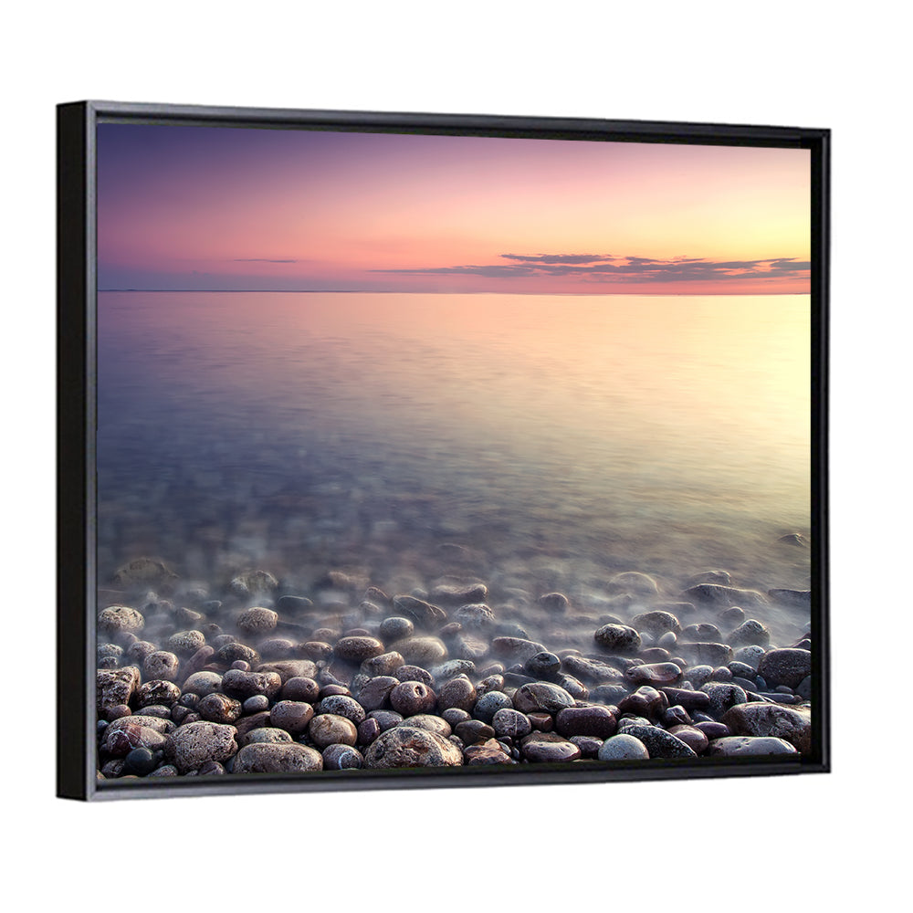 Pebbled Shore Sunset Wall Art
