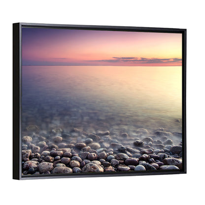Pebbled Shore Sunset Wall Art