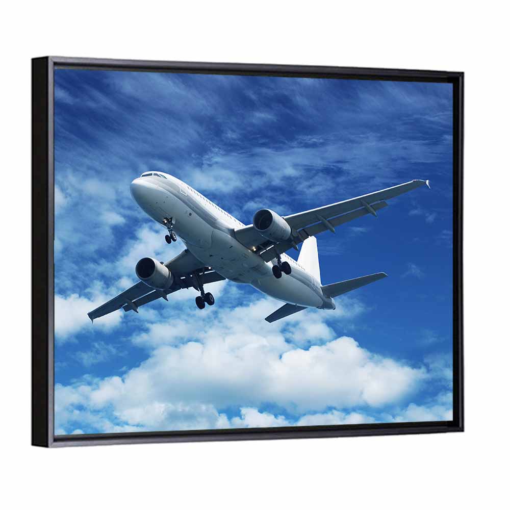 Passenger Airliner in Blue Sky Wall Art