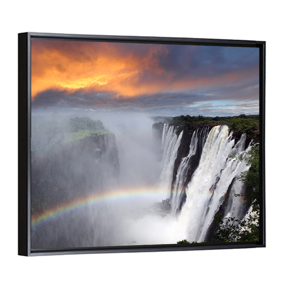 Victoria Falls Rainbow at Dusk Wall Art