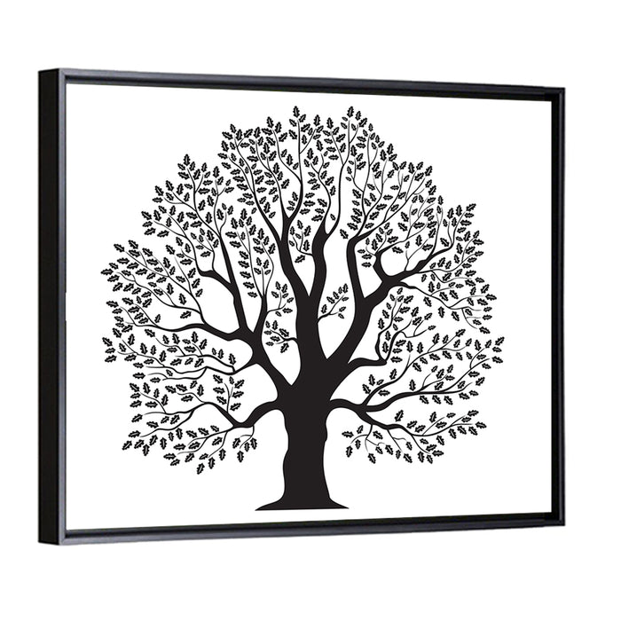 Oak Tree Illustration Wall Art as a framed canvas