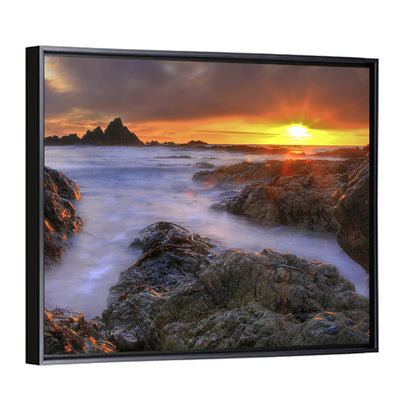Tramore Rocky Coast Sunset Wall Art