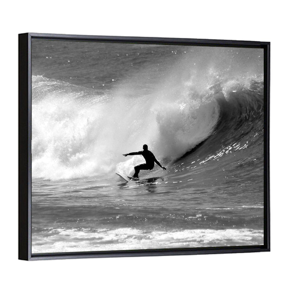 Surfer Riding a Large Wave Wall Art