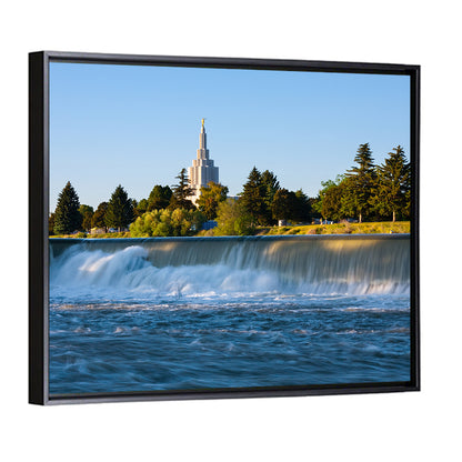 Idaho Falls Temple and Waterfall Wall Art