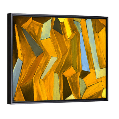 Golden Blocks Abstract Wall Art