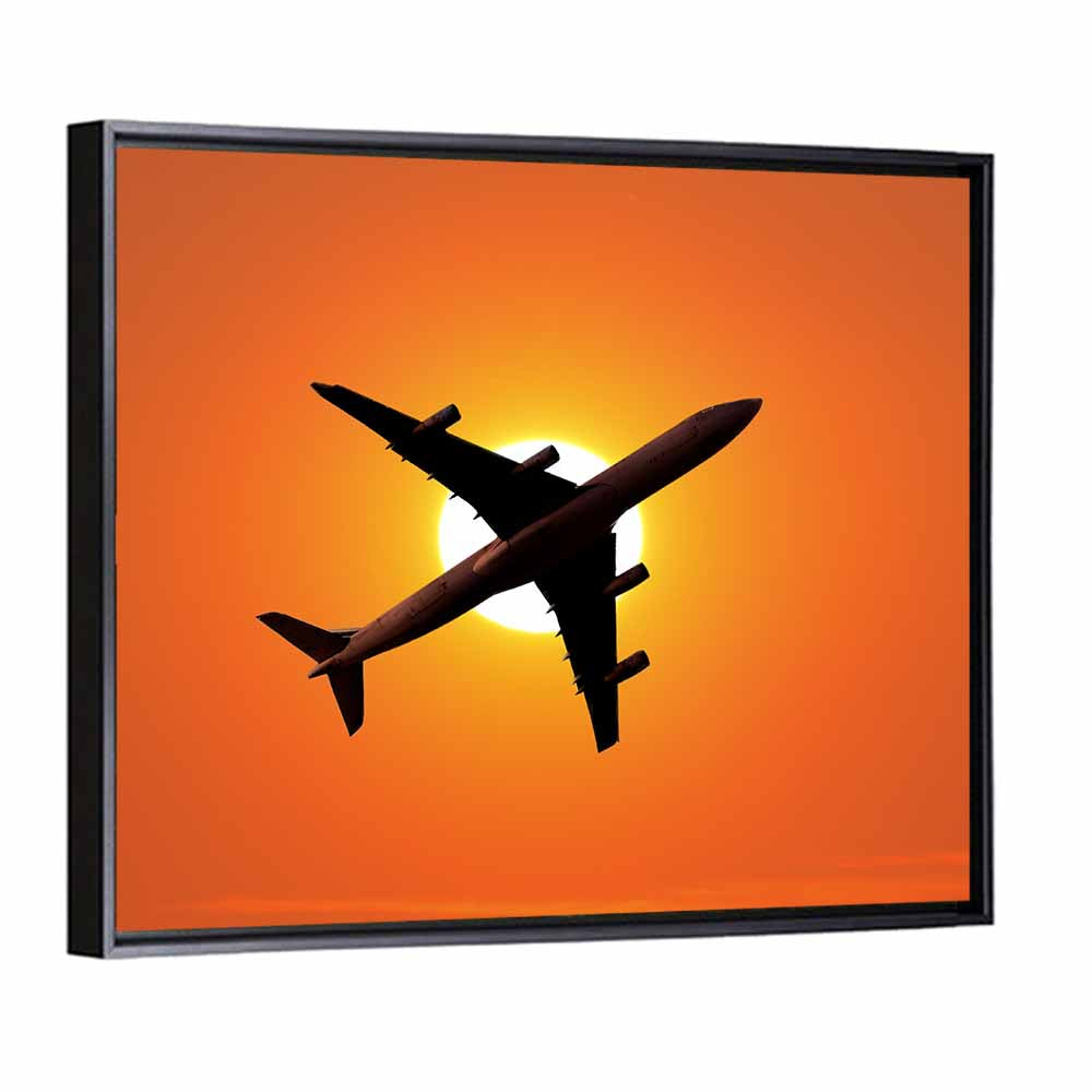 Sunrise Airplane Silhouette Wall Art