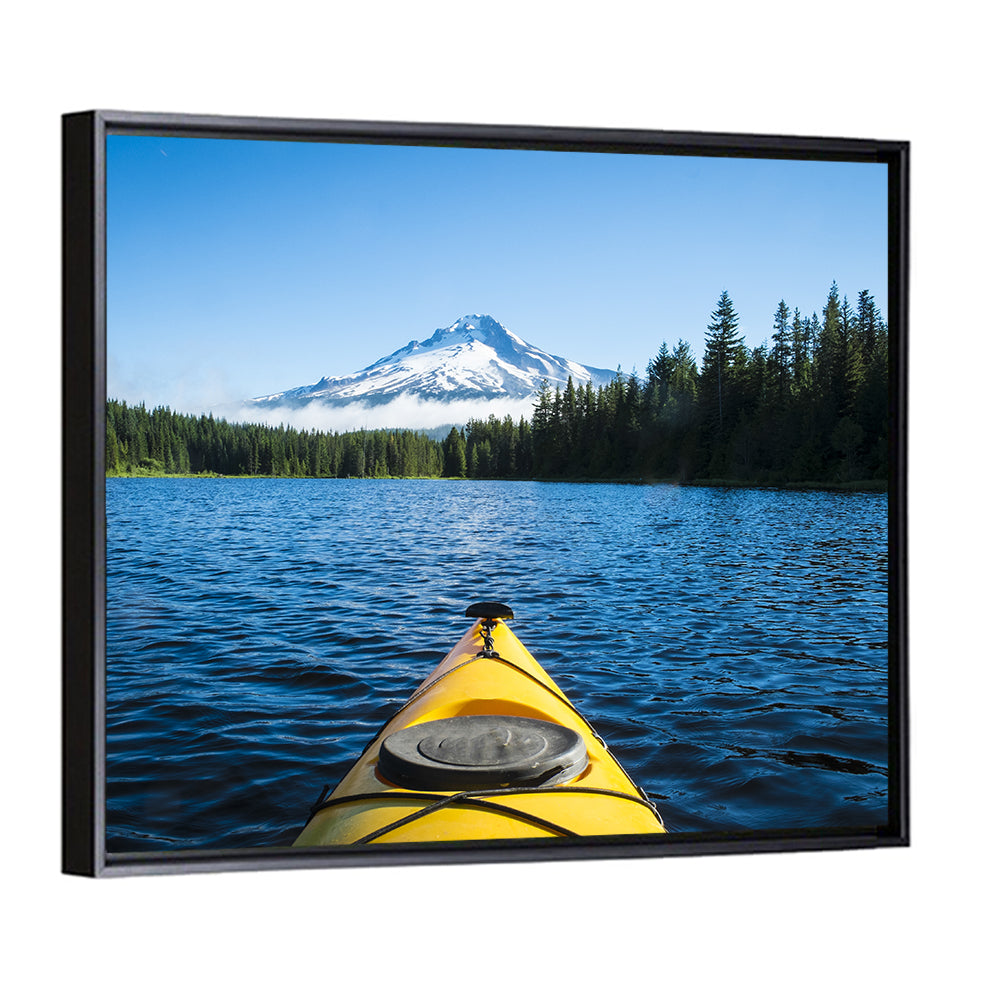 Yellow Kayak at Trillium Lake Wall Art