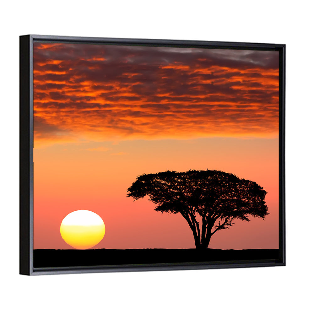 Serengeti Sunset Silhouette Wall Art