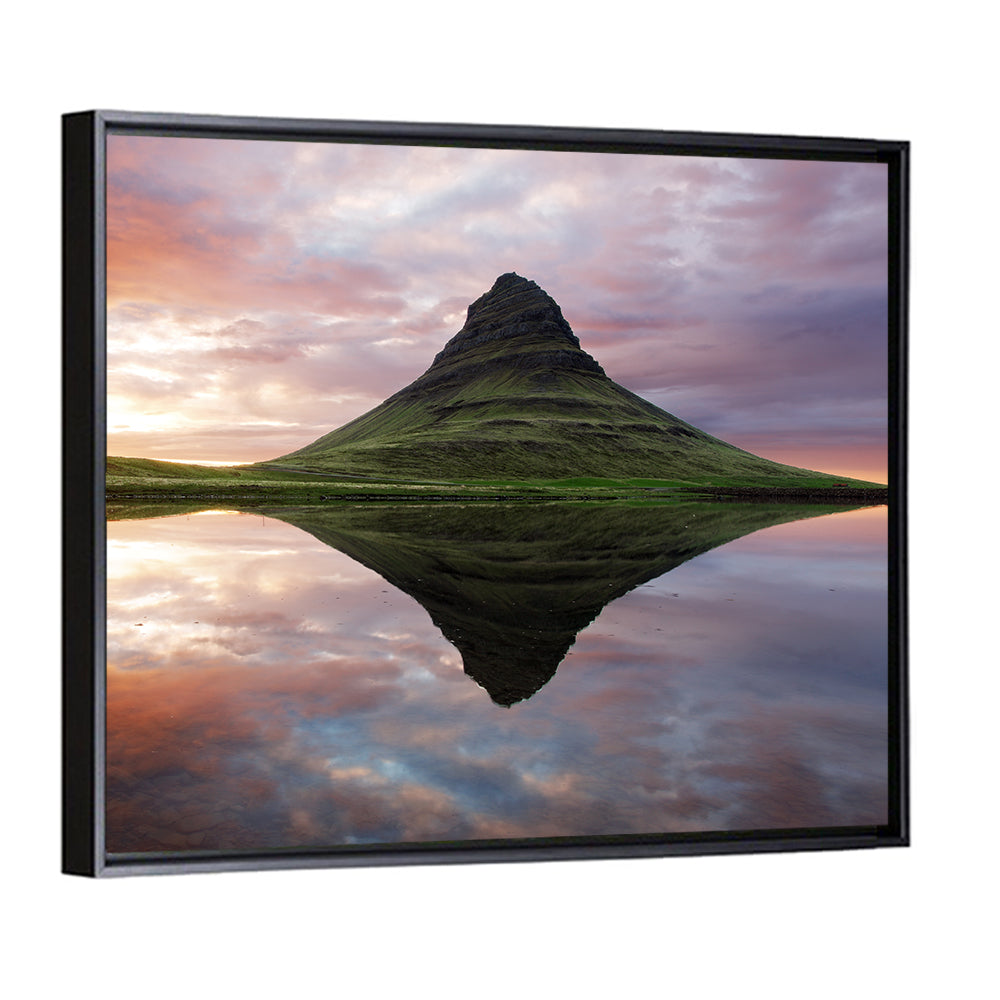 Kirkjufell Sunset Reflection Wall Art