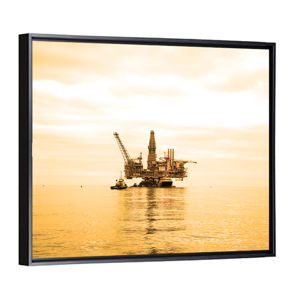 Golden Hour Oil Rig Wall Art
