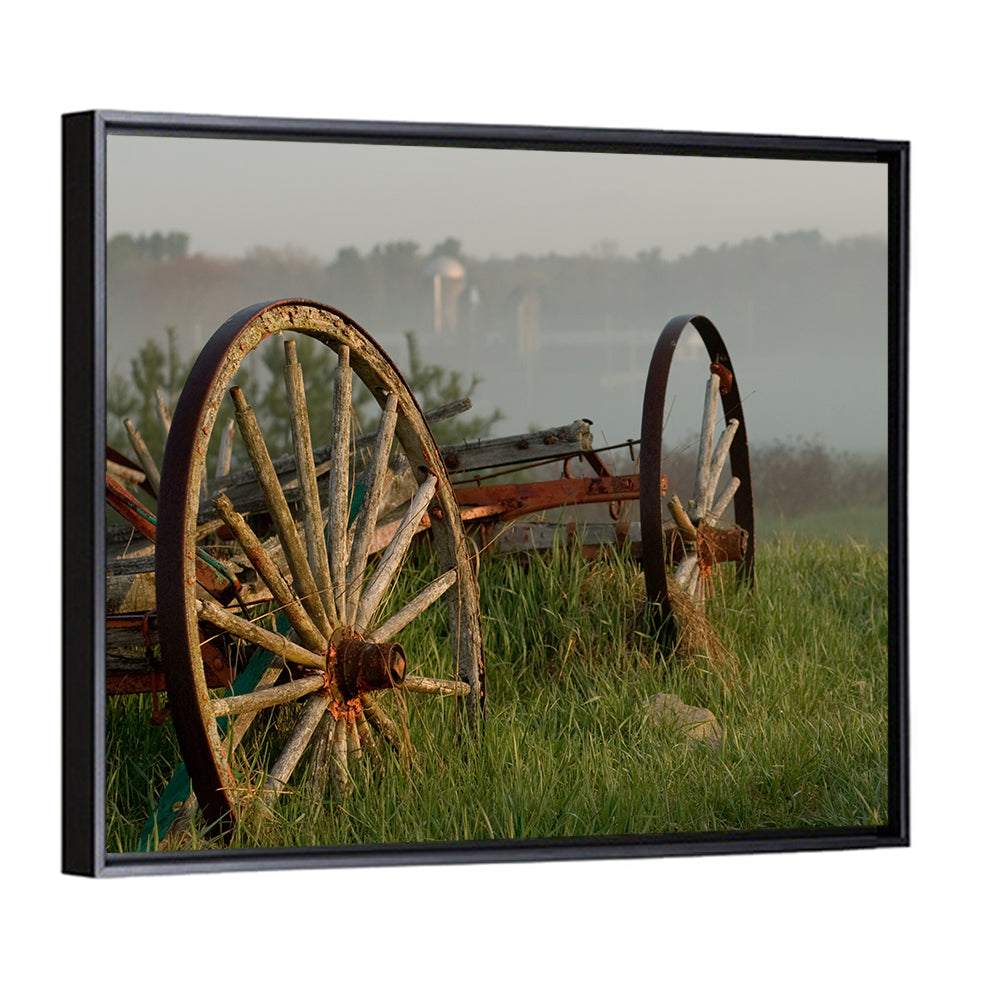 Weathered Wagon in Morning Mist Wall Art