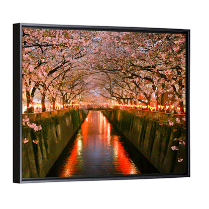 Meguro River Cherry Blossoms Wall Art