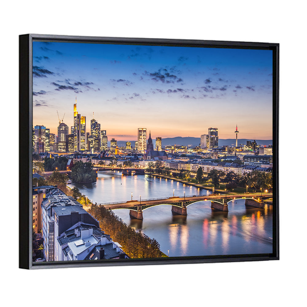 Frankfurt Twilight Skyline Wall Art