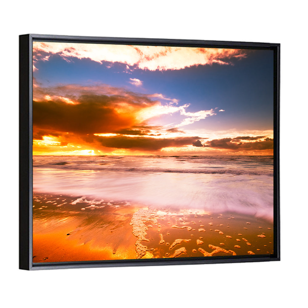 Golden Hour Beach Sunset Wall Art