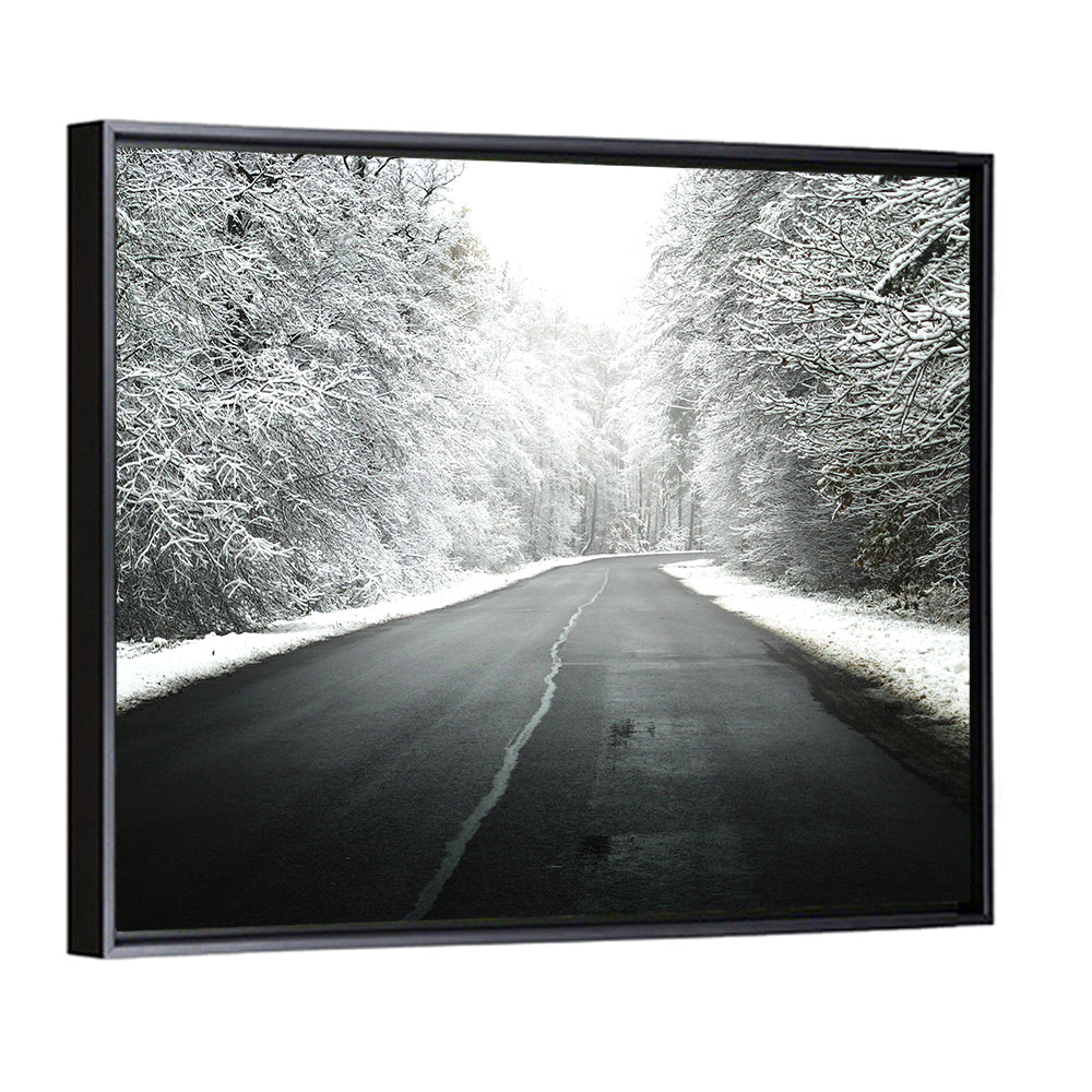 Glowing Winter Road Wall Art