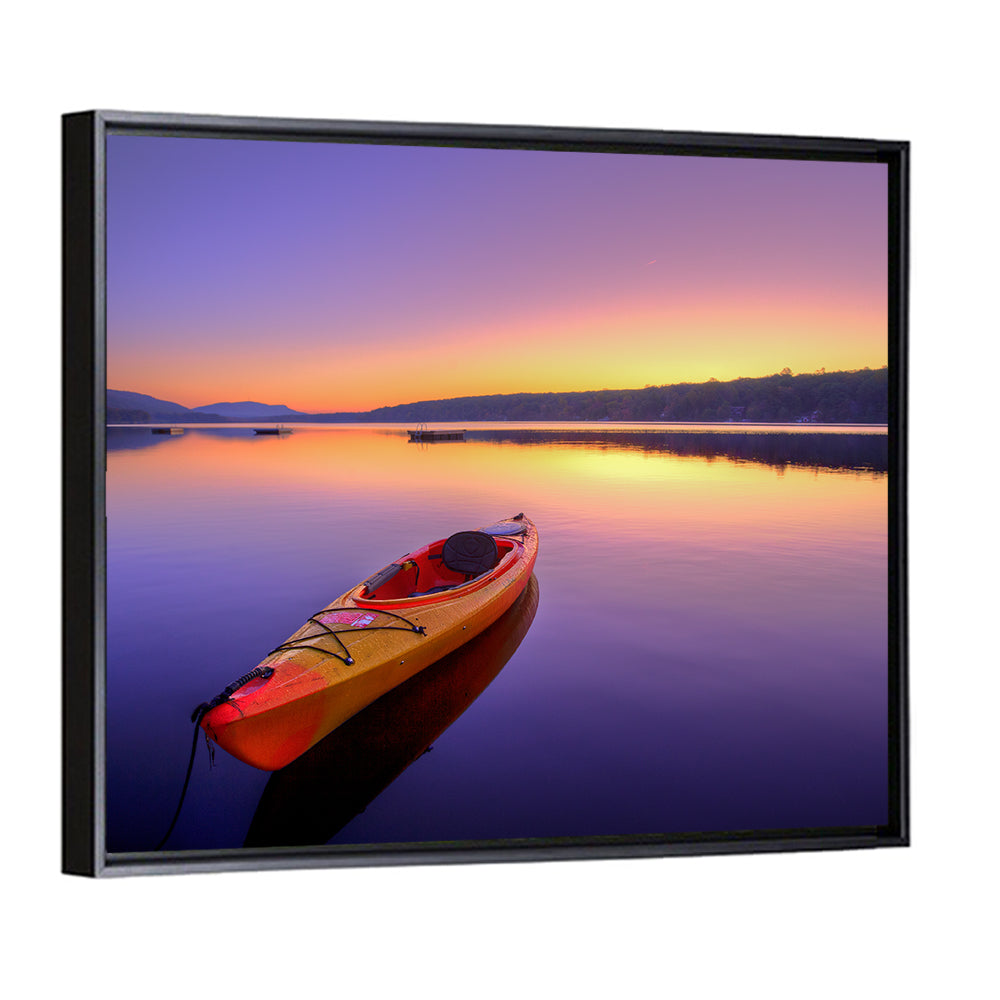 Bright Orange Kayak at Sunset Wall Art