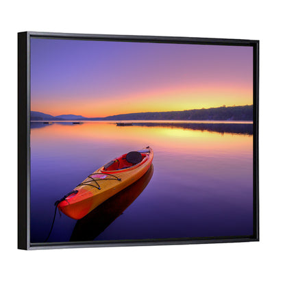 Bright Orange Kayak at Sunset Wall Art