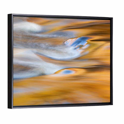 Golden Water Abstraction Wall Art
