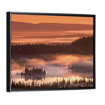 Lapland Sunrise Over Misty Lake Wall Art