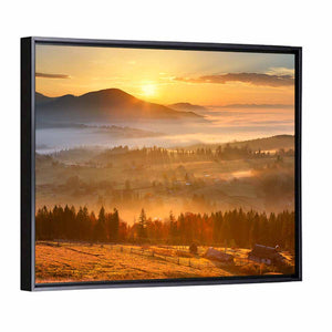 Mountain Village Sunrise Wall Art