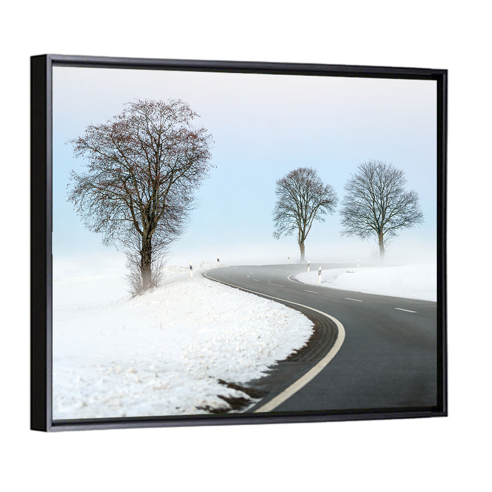 Foggy Winter Road Wall Art