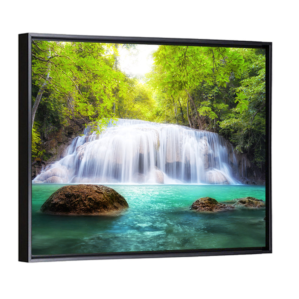 Erawan Falls Turquoise Waterfall Wall Art