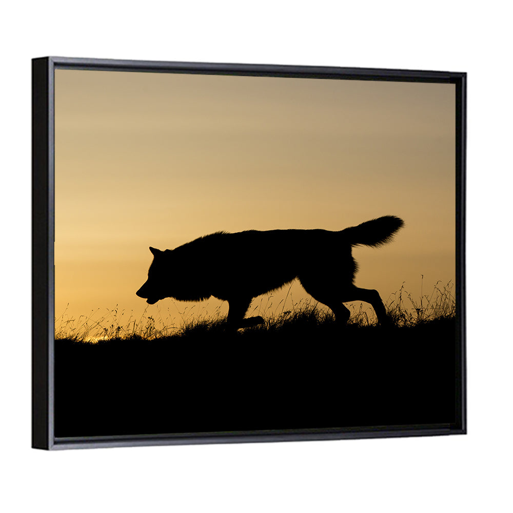 Wolf at Golden Horizon Wall Art