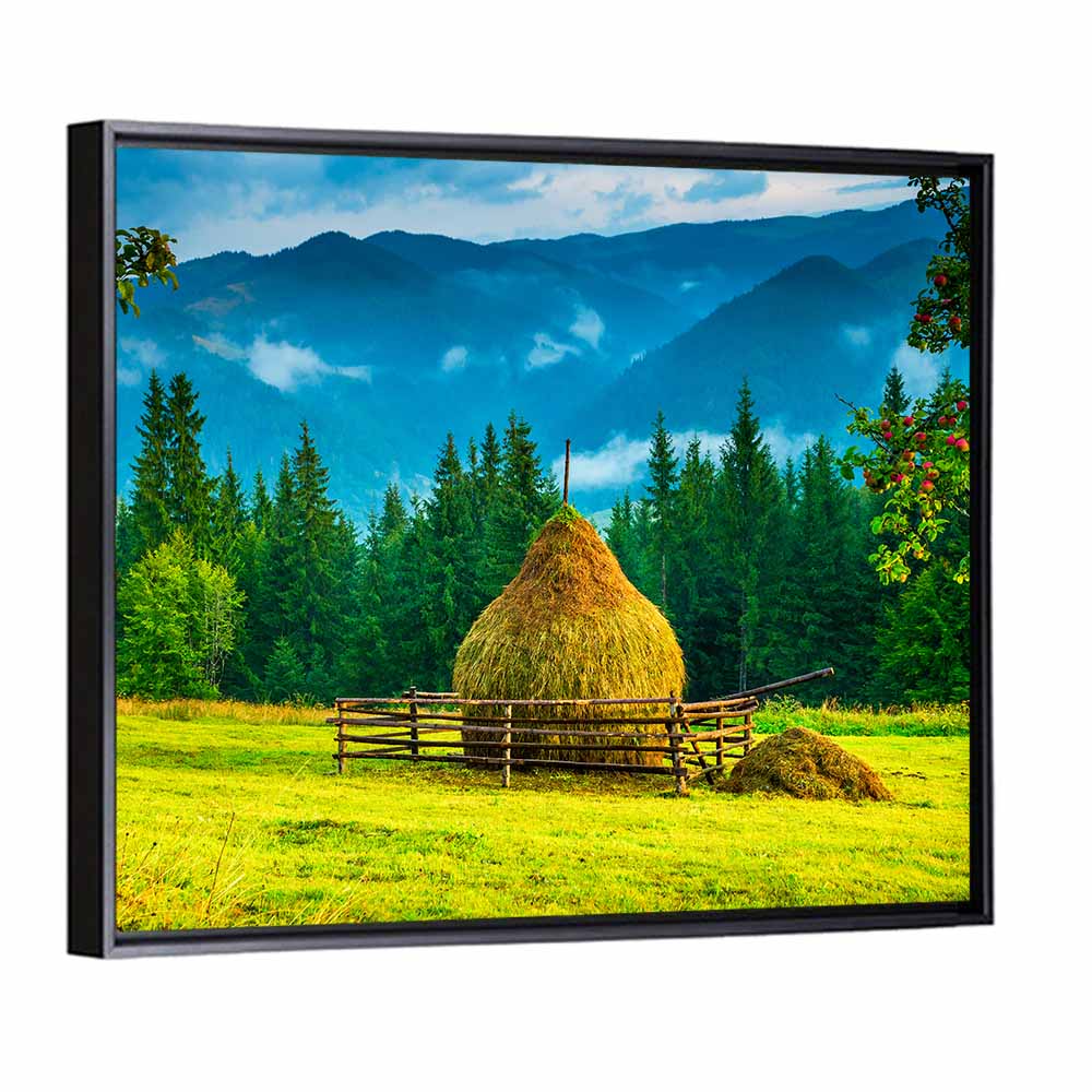 Haystack in Mountain Meadow Wall Art