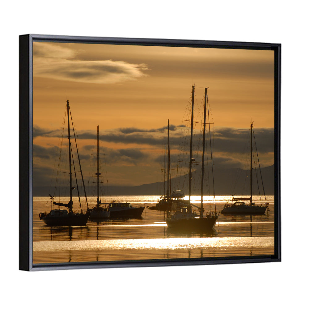 Sailboats at Sunrise Wall Art