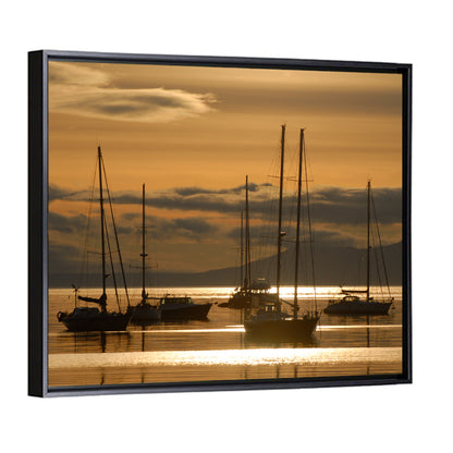 Sailboats at Sunrise Wall Art