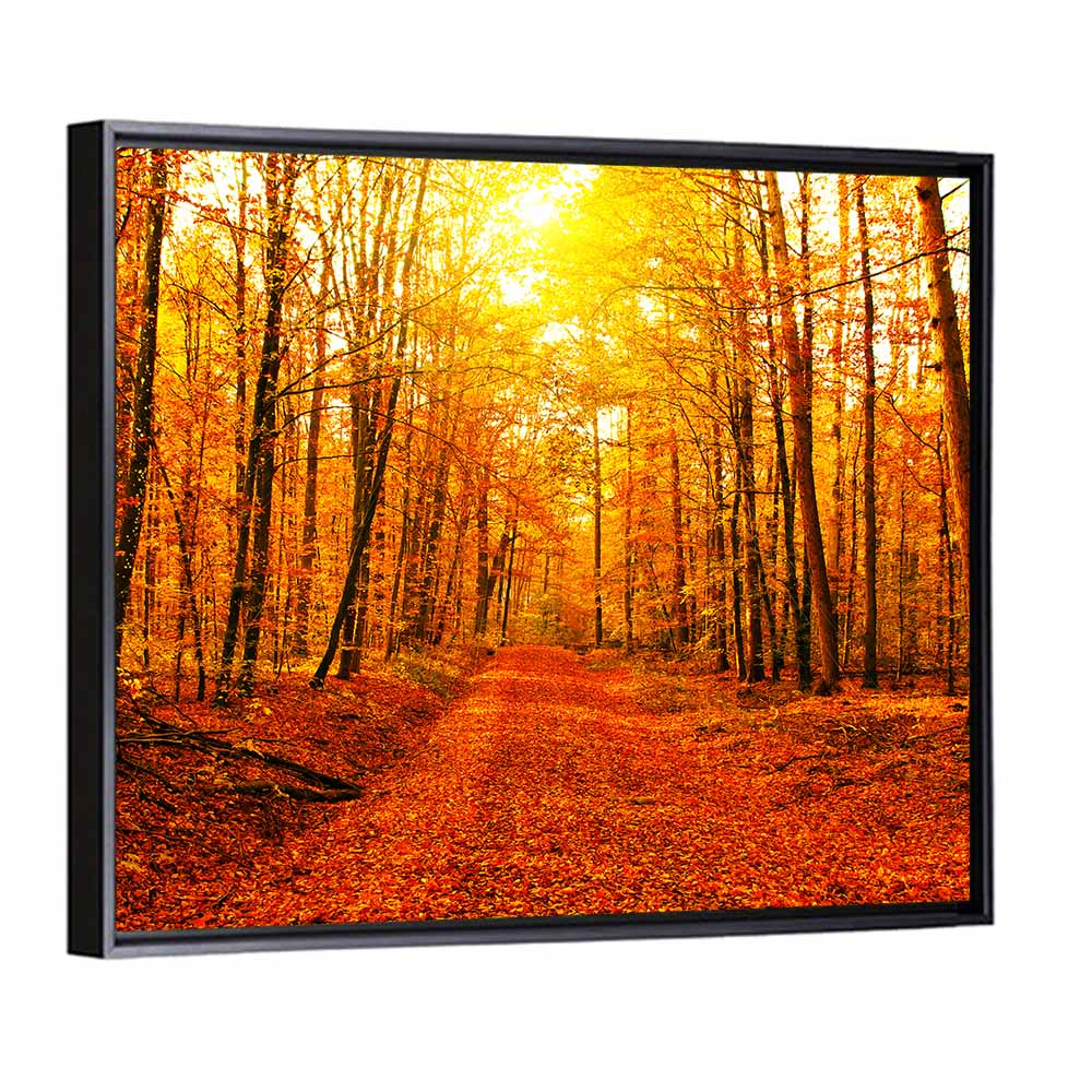 Golden Autumn Forest Path Wall Art