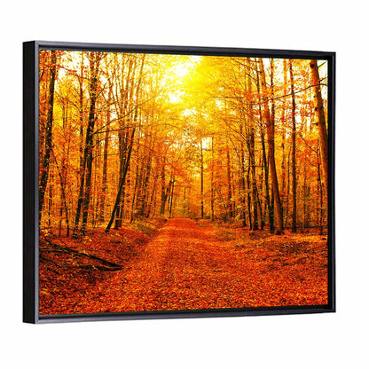 Golden Autumn Forest Path Wall Art