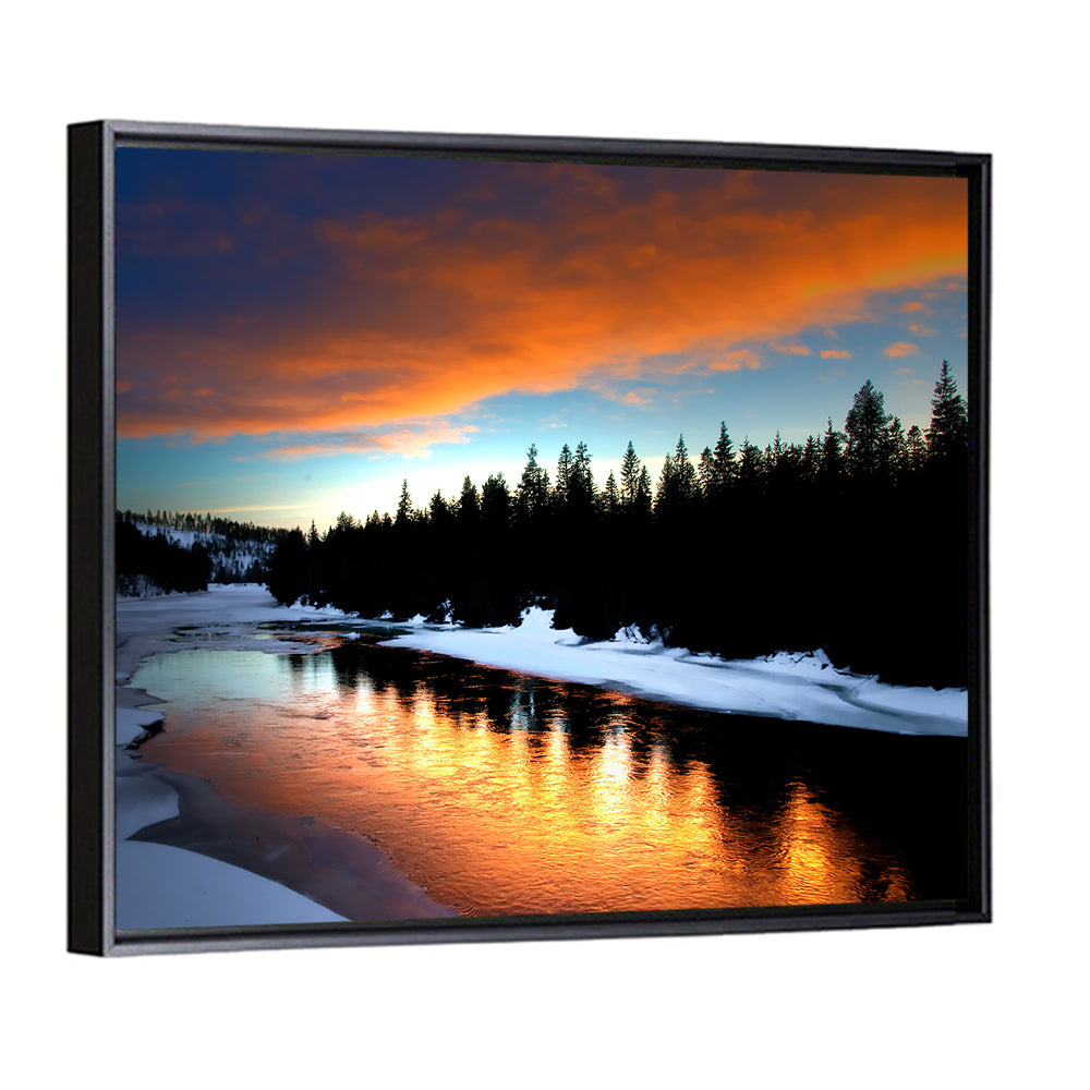 Golden Sunset Over Snowy River Wall Art