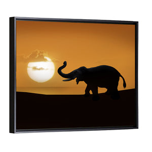 Elephant at Sunset Wall Art