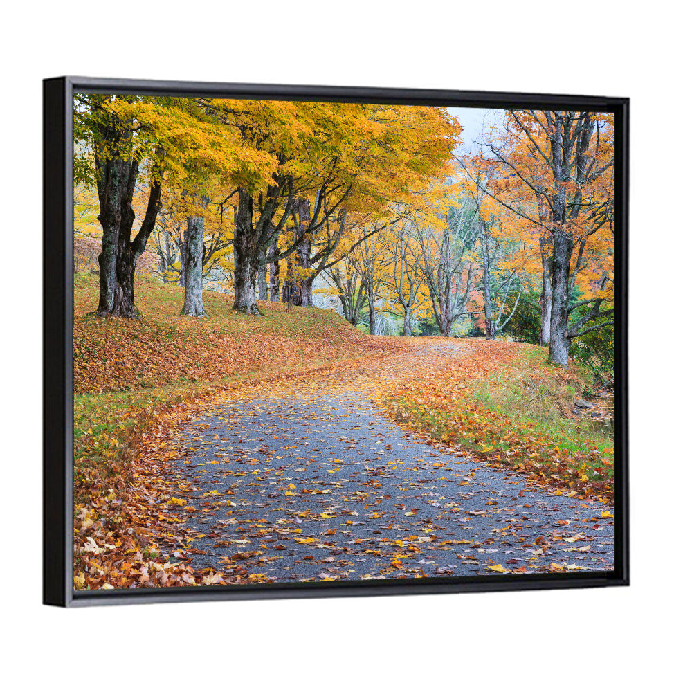 Autumn Road with Golden Canopy Wall Art