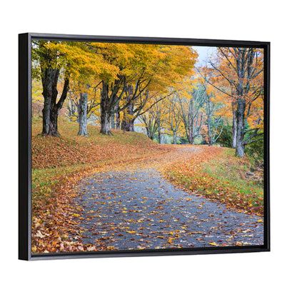 Autumn Road with Golden Canopy Wall Art