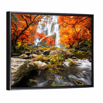 Autumn Forest Waterfall Wall Art