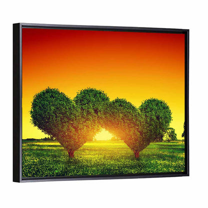 Heart Trees at Golden Sunset Wall Art