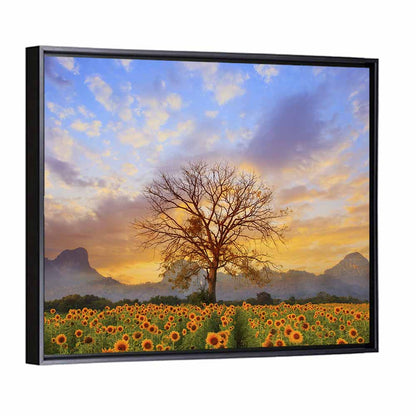 Sunflower Field at Sunset Wall Art