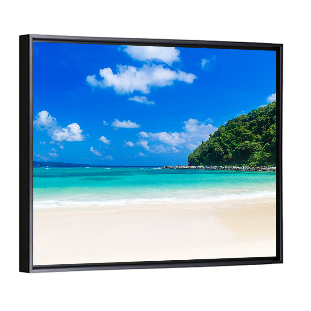 Turquoise Tropical Beach Scene Wall Art