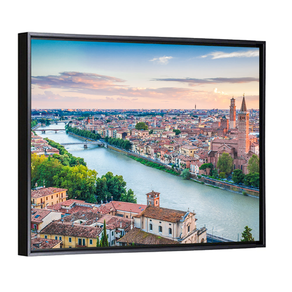 Verona Riverbend at Golden Hour Wall Art