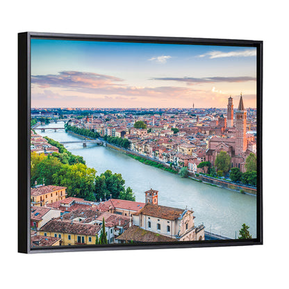 Verona Riverbend at Golden Hour Wall Art